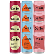 De Soi Après Spritz Trio bundle with four St. Moritz Mule, four Spritz Italiano, and four Très Rosé non-alcoholic aperitif cans.